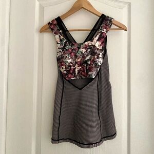 Lululemon Super Sport Tank Pop Stripe Black Mink Berry Fly Butterfly Angel Wing